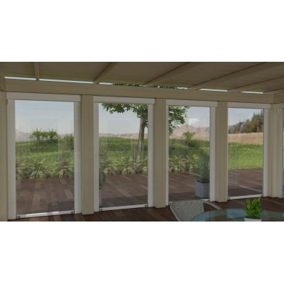 Tenda da sole a caduta con guide a veranda