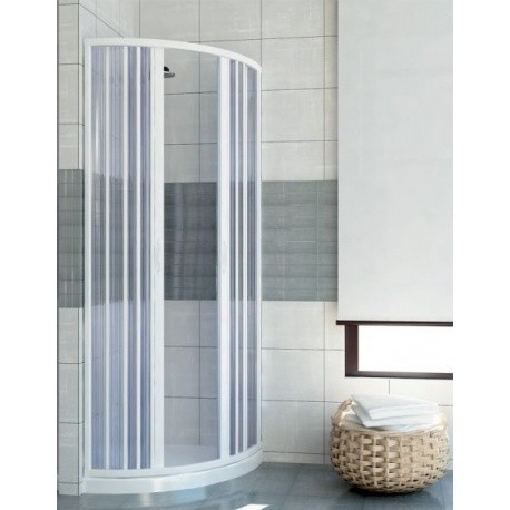 Cabina De Ducha Semicircular De PVC Extensible - 1 Puerta, Medidas 90x90x185 Cm, Ideal Para Espacios Pequeños